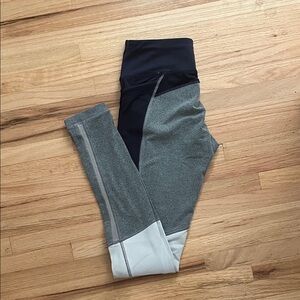Stylish Tri-Tone Leggings in Black, Gray, and White